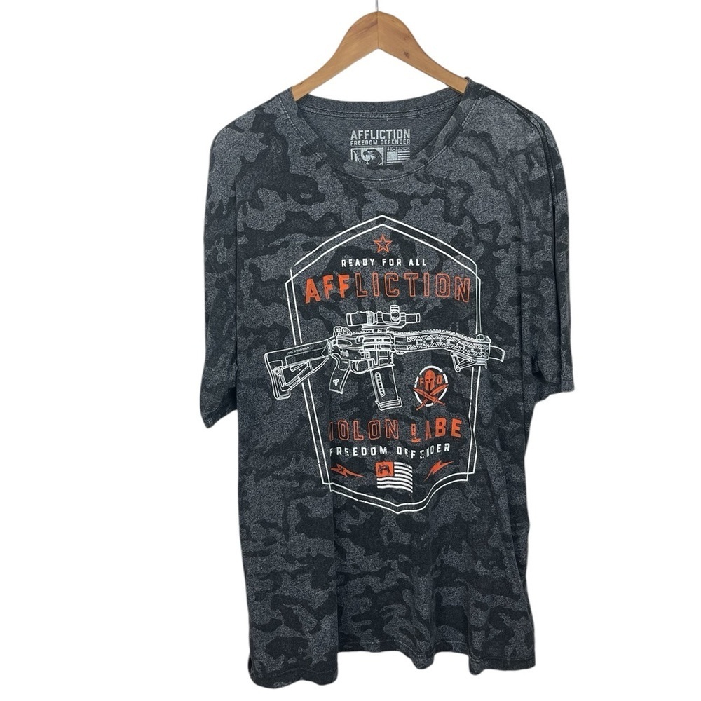TS124 Mens Affliction Buckle BKE Freedom Defender Camo T Shirt 4XL